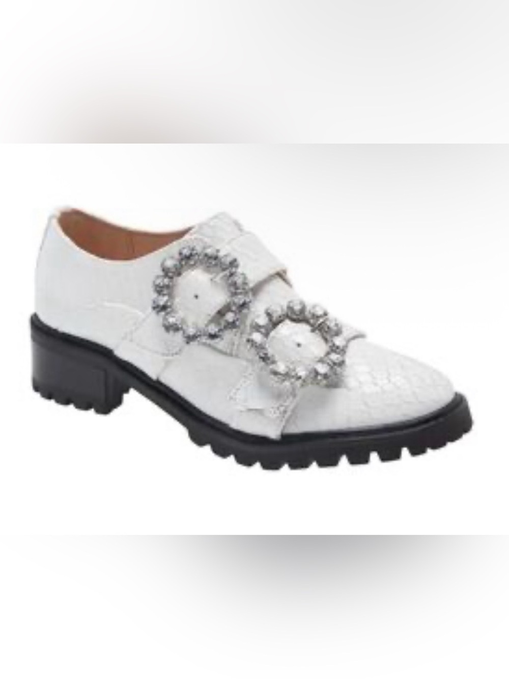 Schutz Doris Loafers in White Snake